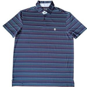 Izod Men's Multicolor Striped Golf Polo Shirt Size M